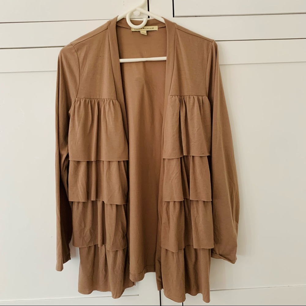 Debbie Morgan brown Cardigan Front Layers Size Medium